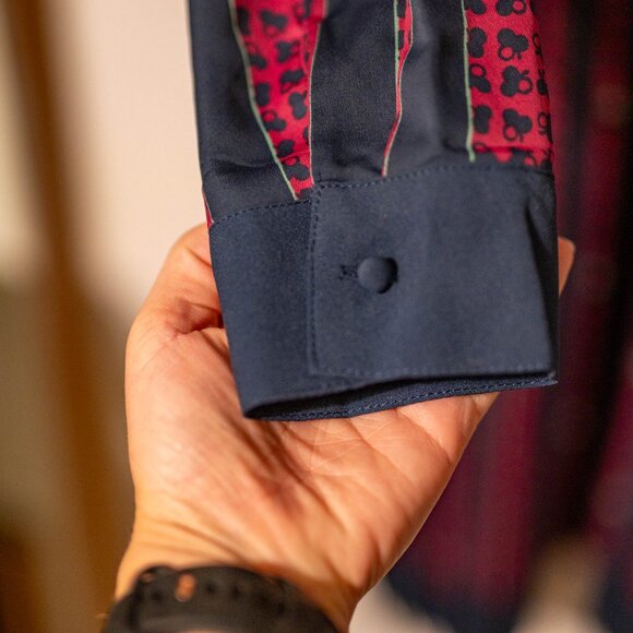 ModCloth Navy & Magenta Pleated Shirt Dress – Size M - Picture 4 of 5